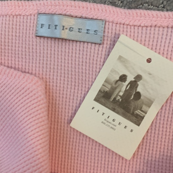 Fitigues NWT bundle of 2 sz L waffle camisole tank tops pink and red - Picture 11 of 11
